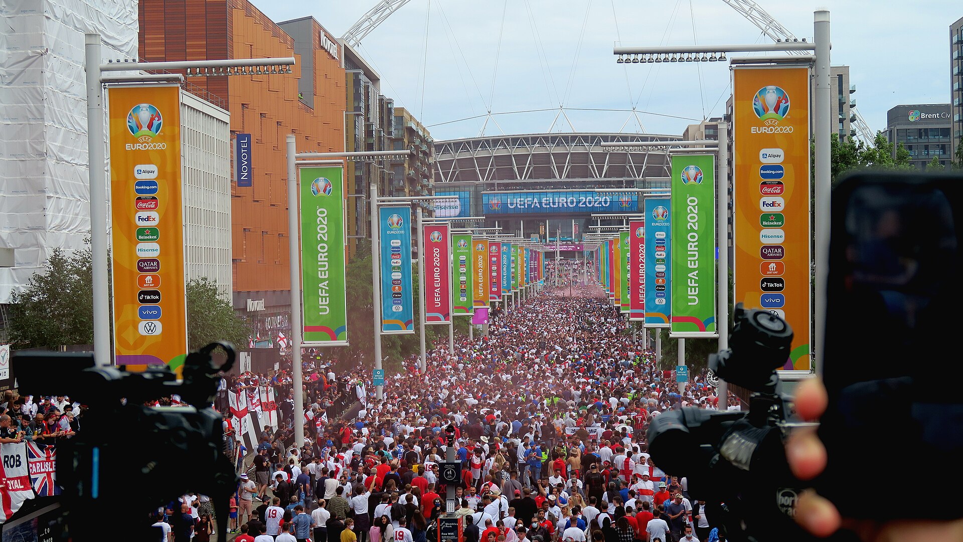 Sân Wembley trong trận chung kết Euro 2020 giữa Ý và Anh ngày 11/07/2021