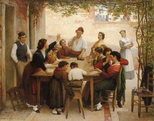 Tranh The Bingo (1871) của Eugene de Blaas
